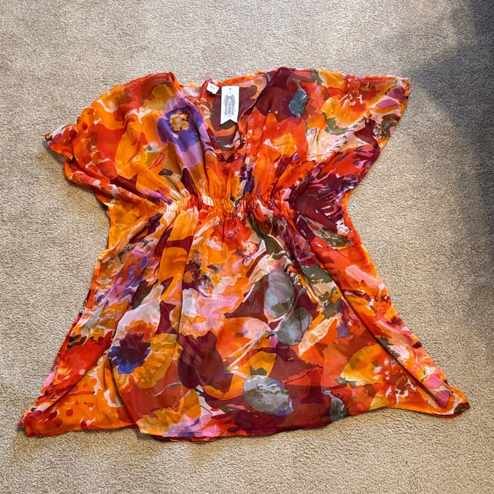 Vibrant Floral Women's Swim Coverup